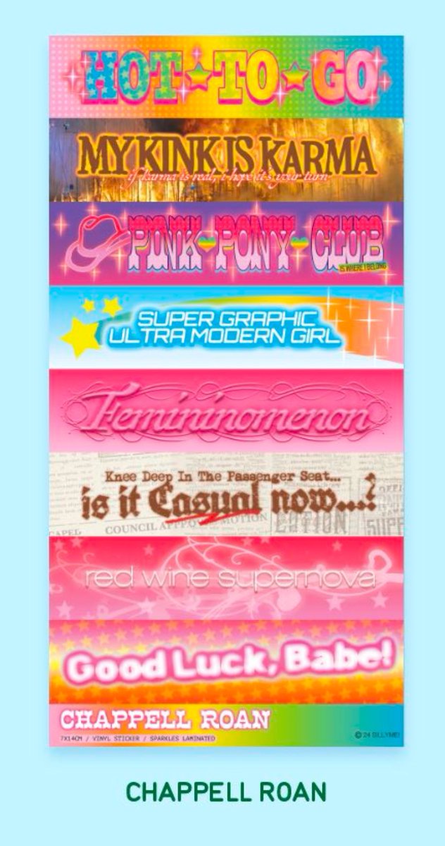 wts lfb ph onhand extras

stickers from toloveblue!
– keeping tabs die cut sticker pack - ₱160
– chappell roan sticker sheet - ₱125

take both for ₱250

gcash, jnt, prio payo

dm/reply