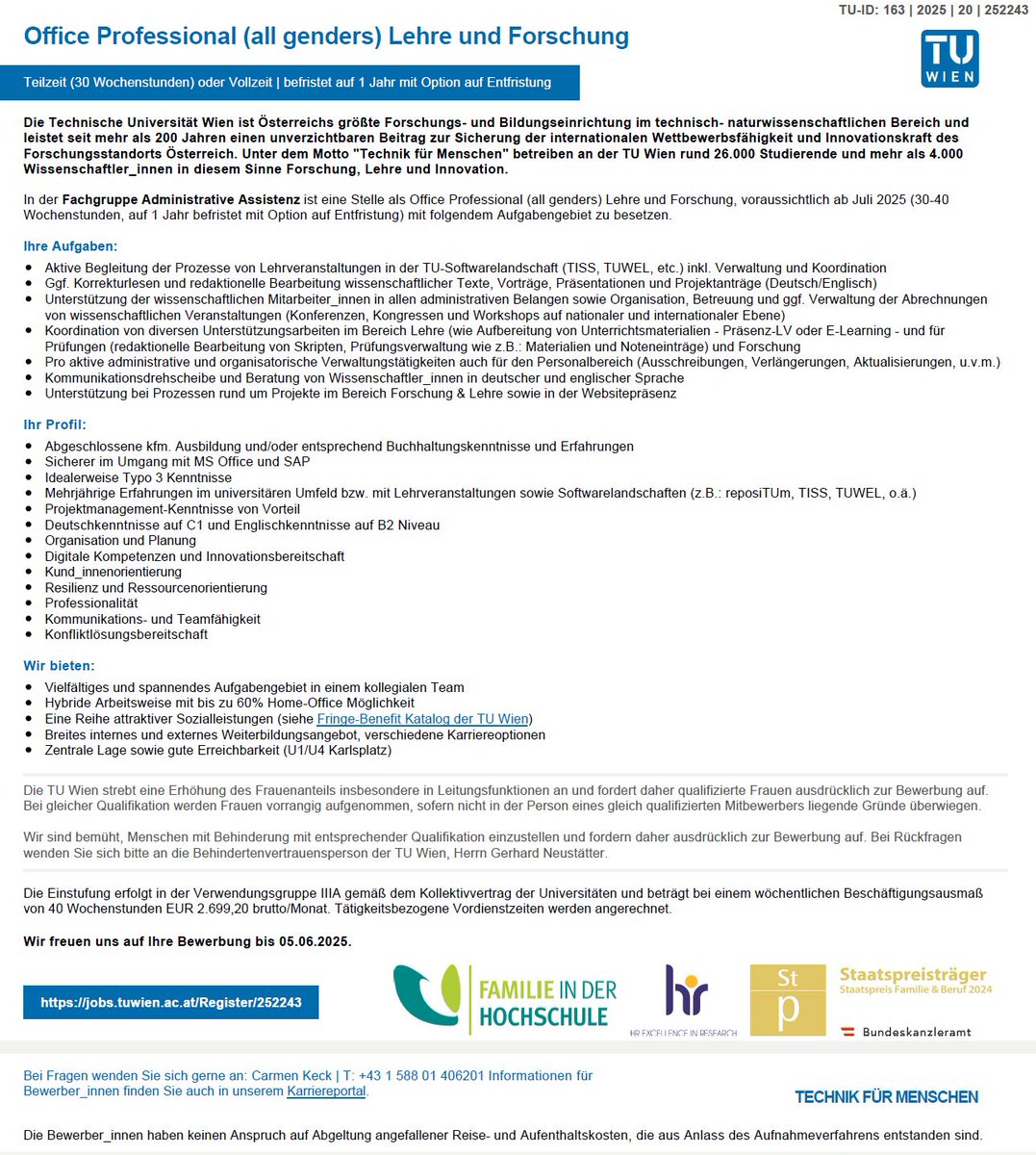 Want to join our administrative team? Here is your chance: