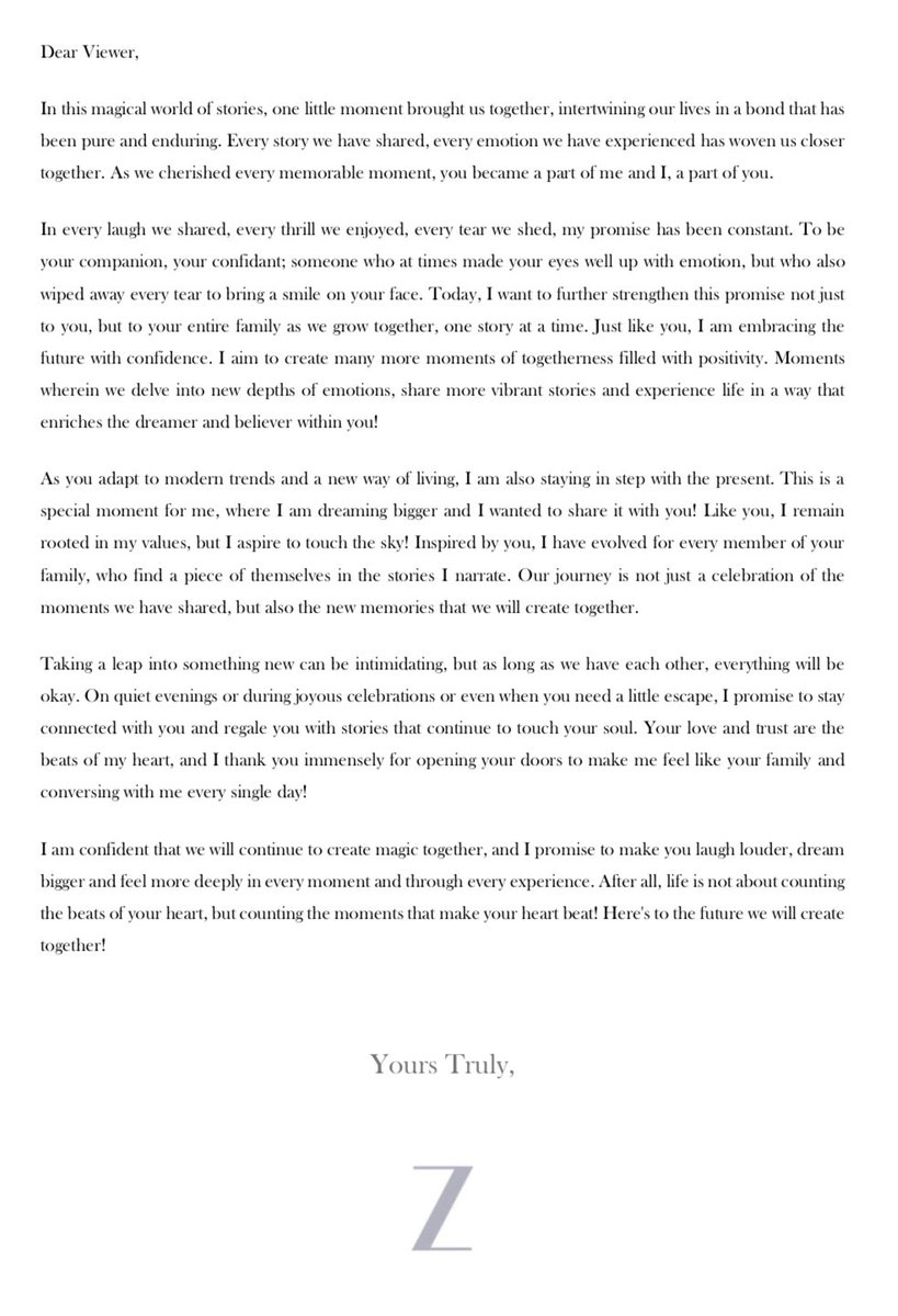 …and here’s what ‘Z’ has to say to all of YOU - it’s precious viewers!