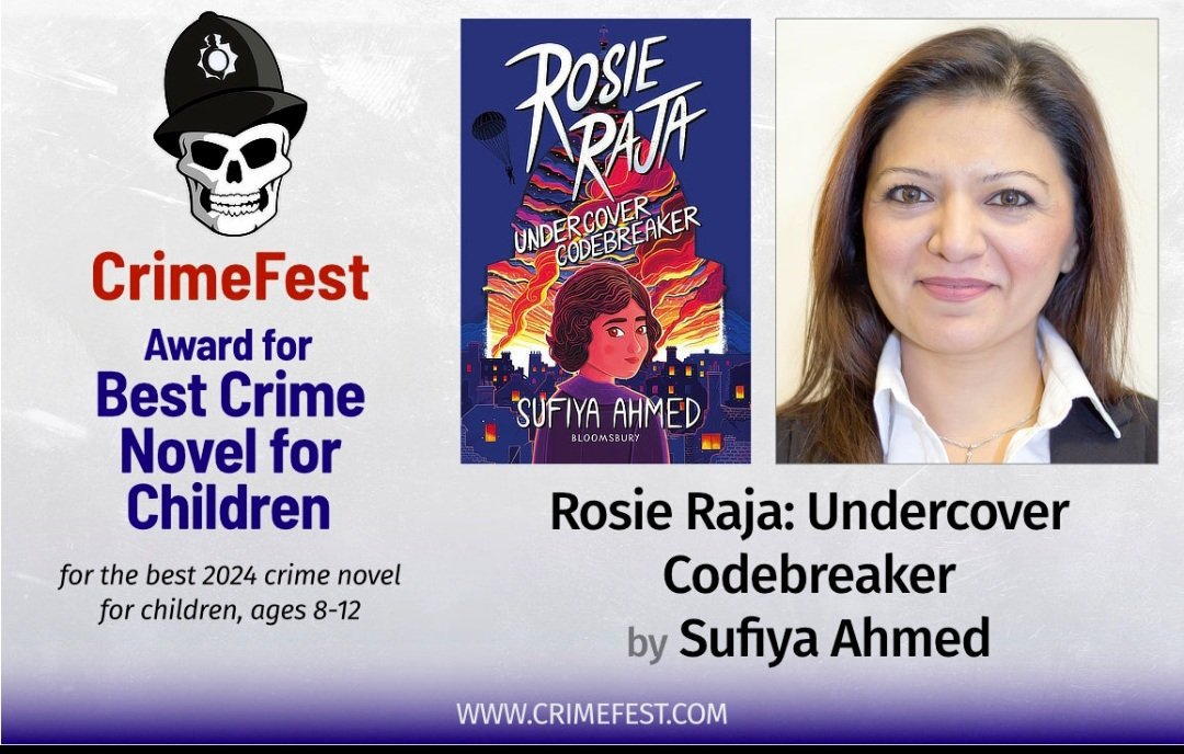 sufiya ahmed (@sufiyaahmed) on Twitter photo The @Crimefest awards night was lots of fun ...the third and final #RosieRaja spy adventure, set in <a href="/bletchleypark/">Bletchley Park</a> front cover by <a href="/AsifHazem/">worldofhazem</a>, published by <a href="/HannahTheEditor/">Hannah Rolls</a> and her fab team <a href="/BloomsburyEd/">Bloomsbury Education</a> 🕵🏽♀️ The @Crimefest awards night was lots of fun ...the third and final #RosieRaja spy adventure, set in <a href="/bletchleypark/">Bletchley Park</a> front cover by <a href="/AsifHazem/">worldofhazem</a>, published by <a href="/HannahTheEditor/">Hannah Rolls</a> and her fab team <a href="/BloomsburyEd/">Bloomsbury Education</a> 🕵🏽♀️