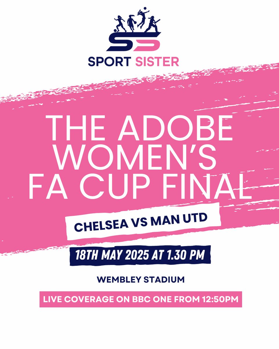 We're buzzing for the @adobewomensfacup final later today!

Who will you be watching the game with?

Tag your football friends in the comments below.

#WomensFACupFinal #FACupFinal #Chelsea #ManUtd #FACup #Football #WomensFootball #SportSister #BBCSport