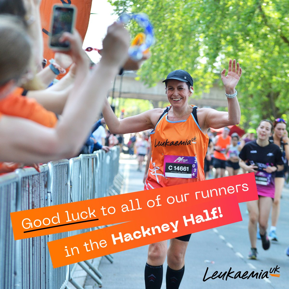Leukaemia UK (@leukuk) on Twitter photo Good luck to our incredible team of ONE-HUNDRED-AND-EIGHTYYYYY 🎯 runners in the Hackney Half Marathon today - our biggest team EVER!
We'll be giving you the biggest cheers in the crowd. Let’s go #TeamLUK! 🧡
<a href="/HackneyMoves/">HACKNEY MOVES</a> #HackneyHalfMarathon #HackneyHalf Good luck to our incredible team of ONE-HUNDRED-AND-EIGHTYYYYY 🎯 runners in the Hackney Half Marathon today - our biggest team EVER!
We'll be giving you the biggest cheers in the crowd. Let’s go #TeamLUK! 🧡
<a href="/HackneyMoves/">HACKNEY MOVES</a> #HackneyHalfMarathon #HackneyHalf