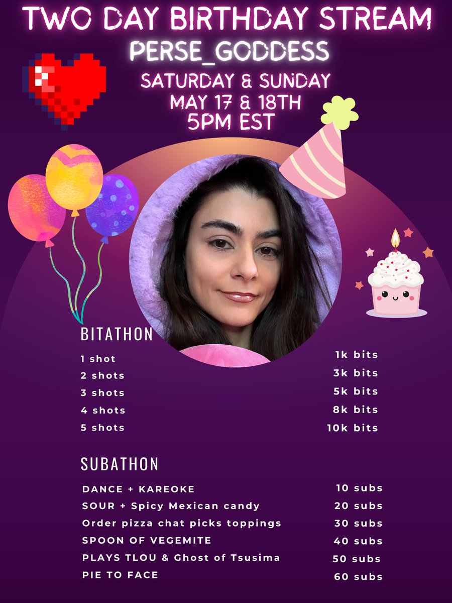 hiii cuties! I hope you guys had a blast watching me play FNAF so far, the journey will continue TOMORROW 6pm EST! We almost completed our goals - maybe by Sunday night we will achieve 😍🥰😘thanks to everyone who came by &amp; contributed so far 😬