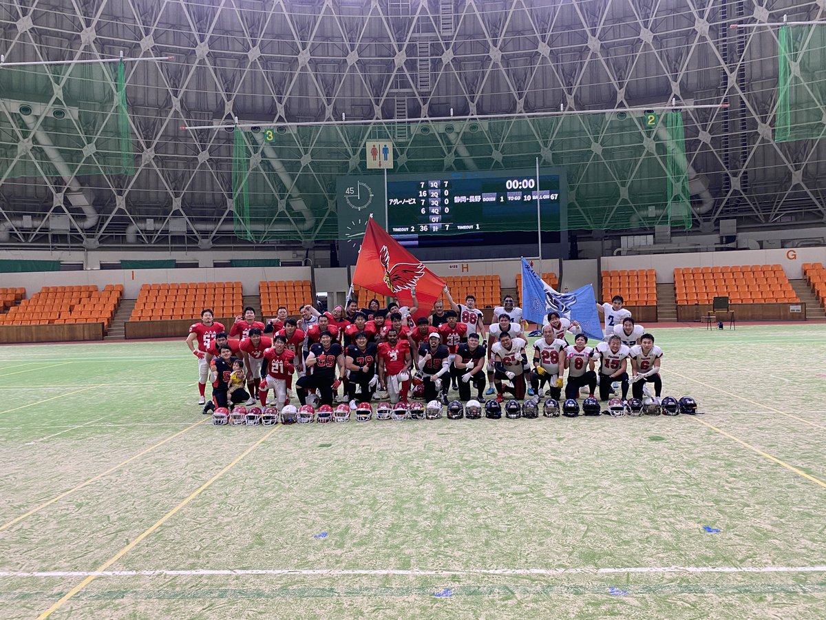 2025年5月18日@県民共済ドーム長浜
ノービス&amp;アグレ(W)vs静岡F&amp;長野B(C)

　W  C
1Q  7 - 7
2Q 16 - 0
3Q  7 - 0
4Q  6 - 0
　  36 - 7

前半、互いのキックングレシーブミスをきっかけにTDを取り合う形に。
その後はCのランが爆発力を見せるもゴール前で決めきれず、対するWはパスが冴え快勝。