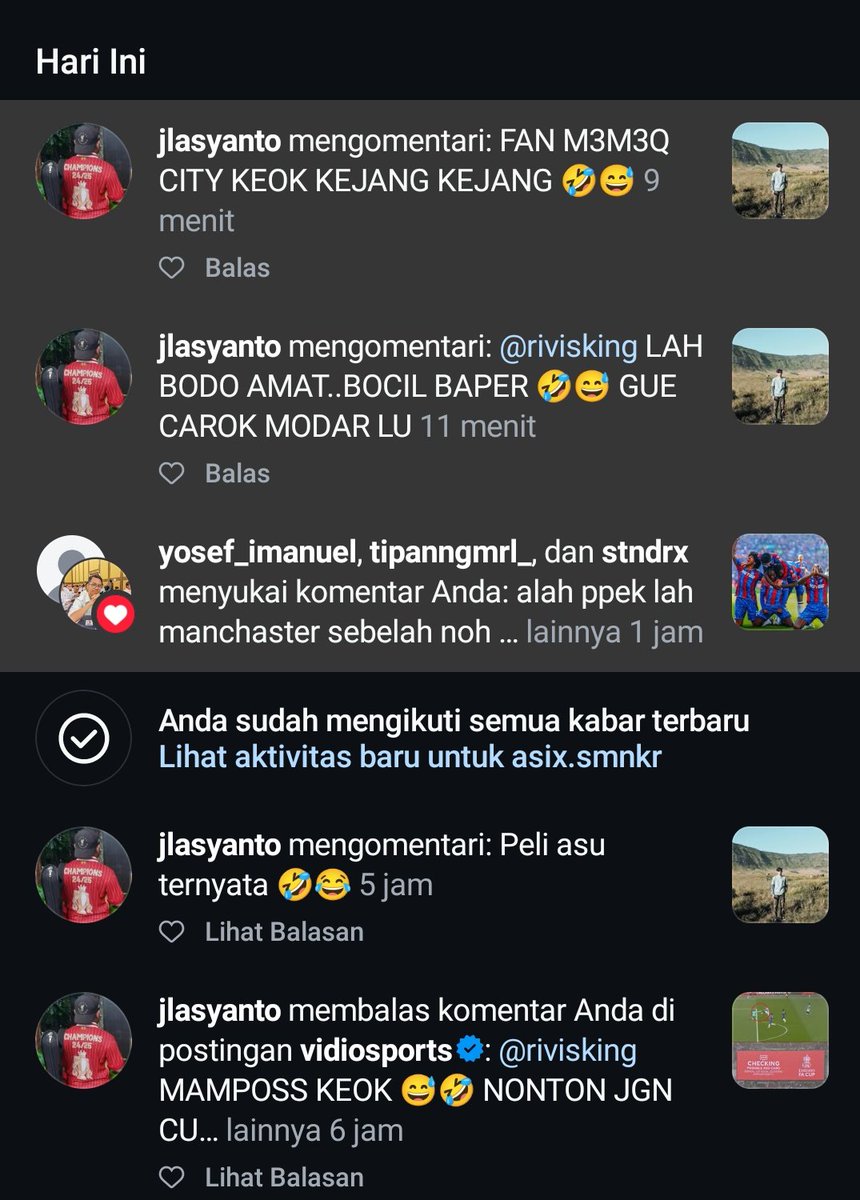 Rivisking's tweet photo. fans liverpool emang serem² gini yaa 😂 suka tantrum yg kalah city yg tantrum fans liverpool ampe di DM bangsat followers lu @idextratime @The_RedsIndo 😭 https://t.co/rPKoYb2j0a