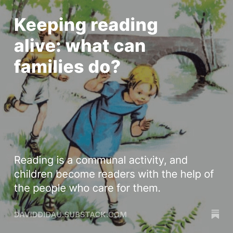 NEW - what can families do to instil the reading habit?  A discussion of my reading history.
Link to follow...