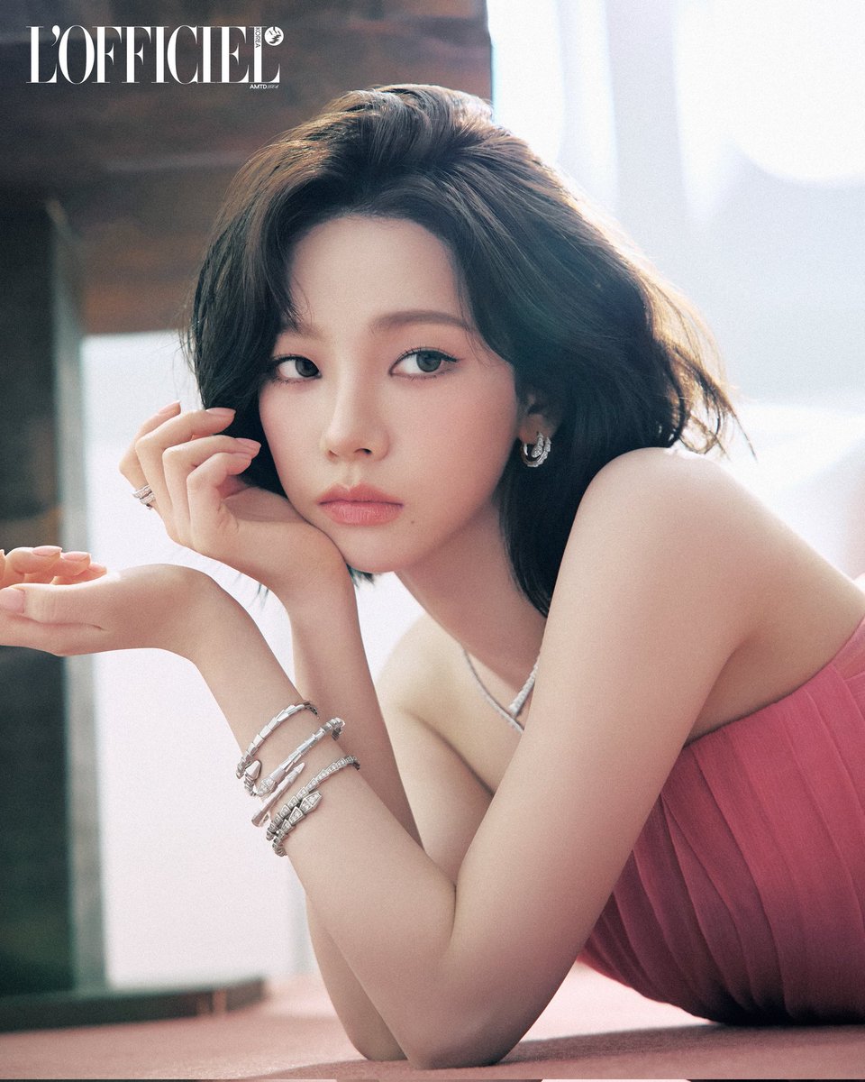 𝓢he rests in soft morning light, where time slows and grace lingers. Draped in blush &amp; wrapped in the silver shimmer of Bvlgari’s Serpenti, she radiates a kind of serenity that doesn't demand to be seen—it simply is.