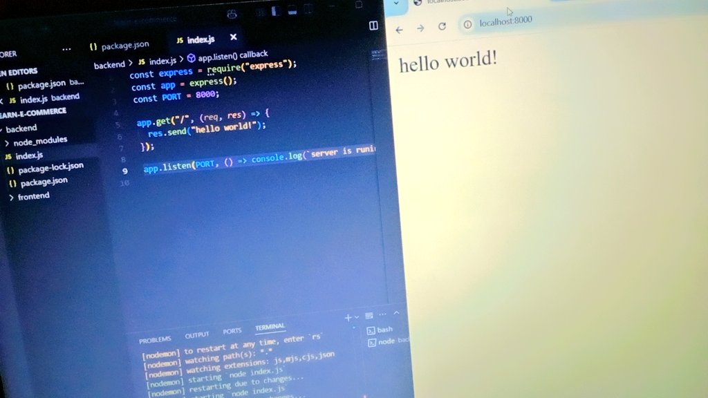 My first backend project using Express.js
Just a 'hello world' for now, but it's a start!
😀