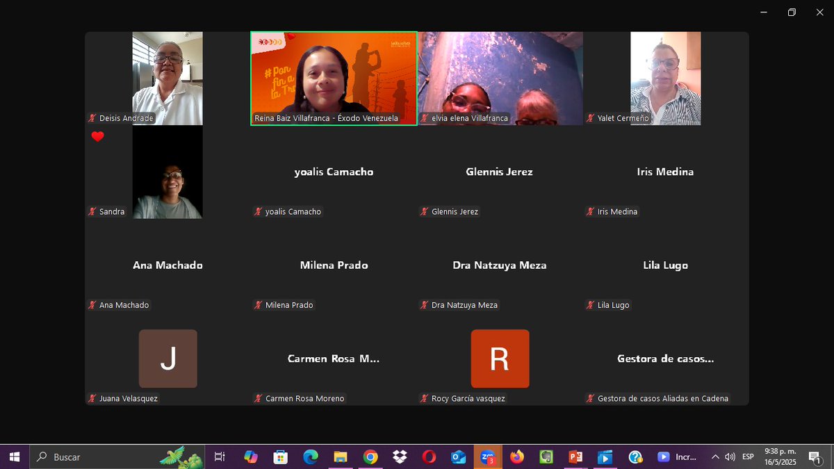 🌟 Muchísimas gracias a todas las participantes del Círculo Cinéfilo Comunitario #JuntasNosCuidamos que se realizó on line, por su participación proactiva 💜🧡💜🤝

Seguimos avanzando por un mundo 🌍 libre de todas las formas de violencias basadas en género 💜 

#NoMásTrata