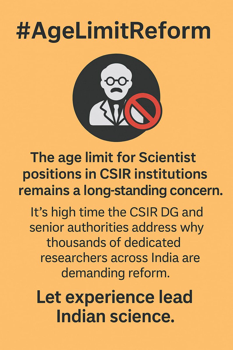 All India Research Scholars Association (@airsaindia) on Twitter photo #AgeLimitReform
The age limit for Scientist positions in CSIR has been a long-pending issue. It’s time <a href="/CSIR_IND/">CSIR, India</a> DG <a href="/DrNKalaiselvi/">N Kalaiselvi</a> & top authorities address why research scholars are continuously raising this concern. <a href="/the_hindu/">The Hindu</a>
<a href="/EconomicTimes/">Economic Times</a> #AgeLimitReform
The age limit for Scientist positions in CSIR has been a long-pending issue. It’s time <a href="/CSIR_IND/">CSIR, India</a> DG <a href="/DrNKalaiselvi/">N Kalaiselvi</a> & top authorities address why research scholars are continuously raising this concern. <a href="/the_hindu/">The Hindu</a>
<a href="/EconomicTimes/">Economic Times</a>
