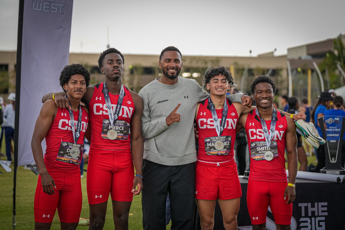 CSUN Track & Field & Cross Country (@csuntfxc) on Twitter photo On the Podium Again!
The CSUN 4x400m relay team reach the podium for the second straight year at <a href="/BigWestSports/">The Big West</a> Championships.
Gabe Martinez, Walter Pierce, Jayden Smith and Logan Davis run a time of 3:09.26 to take 2nd place π₯
#GoMatadors On the Podium Again!
The CSUN 4x400m relay team reach the podium for the second straight year at <a href="/BigWestSports/">The Big West</a> Championships.
Gabe Martinez, Walter Pierce, Jayden Smith and Logan Davis run a time of 3:09.26 to take 2nd place π₯
#GoMatadors
