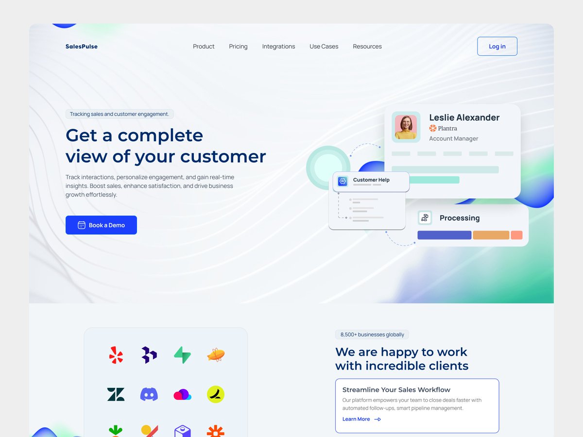 RafRedwan's tweet photo. Sales CRM Landing Page – UI/UX Design

#crm #Sales #WebsiteDesign https://t.co/sxLvgCnzYo