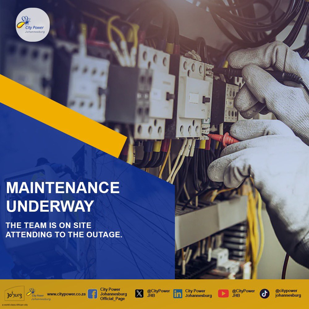 CityPowerJhb's tweet photo. #OutageUpdates #RoodepoortSDC
Customer Notice
Please note that the Panorama Switching Station, affecting Weltervreden, Panorama, and Allen Necks planned interruption is not cancelled/ rescheduled .
The maintenance ia currently in progress until 16:00 .
We apologise for the miscommunication .
For other power related queries customers are advised to log a call on https://t.co/IJC4ePTaAo or contact 011 490 7484//080 020 2925. Toll-free 0800 003 156.^NN