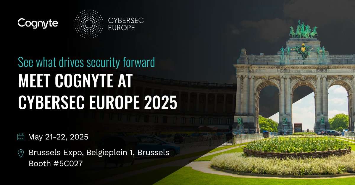 This week! Cognyte is heading to Cybersec Europe 2025 – a key gathering of Europe’s leading cybersecurity professionals.
Visit us to explore how Cognyte's external threat intelligence solution helps organizations stay resilient, keep up with evolving threats.