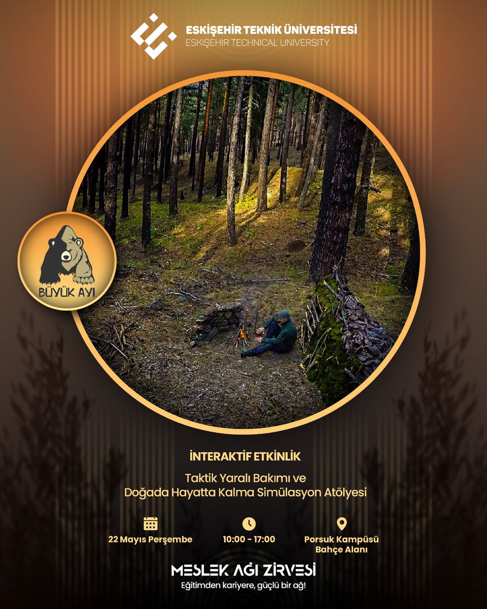 ⚙️ #MeslekAğıZirvesi
"Eğitimden Kariyere, Güçlü Bir Ağ!" 

🗓️ 22 Mayıs 2025
⏰ 10:00-17:00
📍 Eskişehir Teknik Üniversitesi Porsuk Kampüsü 
🌍 maps.app.goo.gl/j653TA1bLKf2M2…
📭 Osmangazi Mh. Basın Şehitleri Cd. No:152, 26140 Odunpazarı/Eskişehir