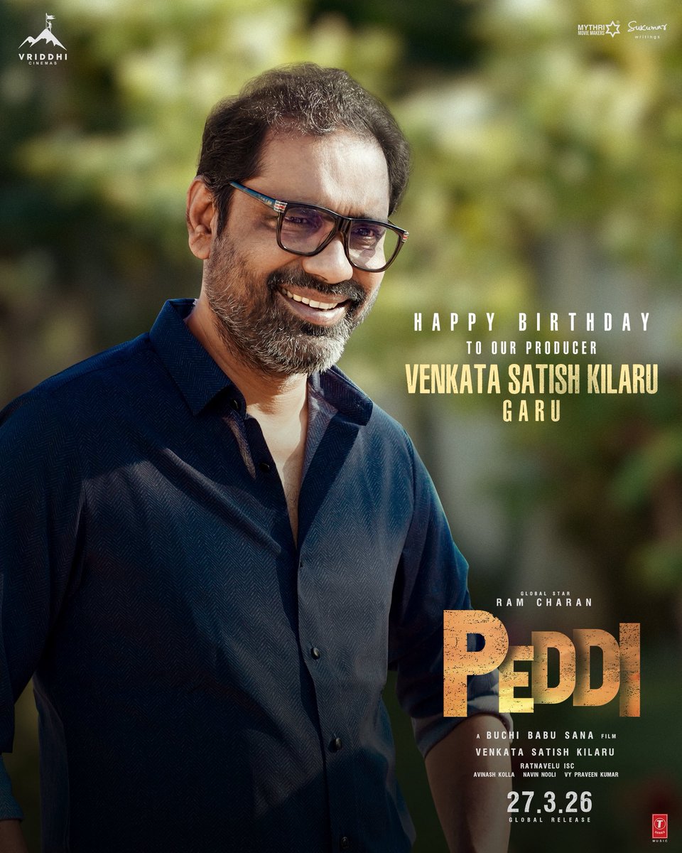 Rathnavelu ISC (@rathnaveludop) on Twitter photo Wishing Happy Birthday to our passionate film producer dear #Venkata Sathish Kilaru garu ❤️<a href="/vriddhicinemas/">Vriddhi Cinemas</a> ! Have a wonderful year ! #Peddi Wishing Happy Birthday to our passionate film producer dear #Venkata Sathish Kilaru garu ❤️<a href="/vriddhicinemas/">Vriddhi Cinemas</a> ! Have a wonderful year ! #Peddi