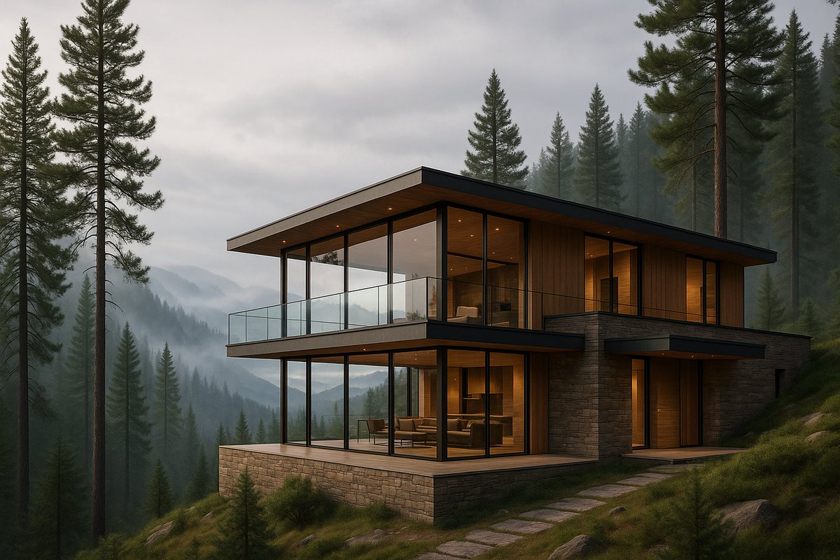 Modern Luxury Meets Nature
Discover the harmony of sleek architectural design and tranquil mountain landscapes.

Would you live here?

#ModernArchitecture #MountainHome #LuxuryLiving #GlassHouse #NatureLovers #ArchitecturalDesign #DreamHome #InteriorAndExterior #PineForestVibes