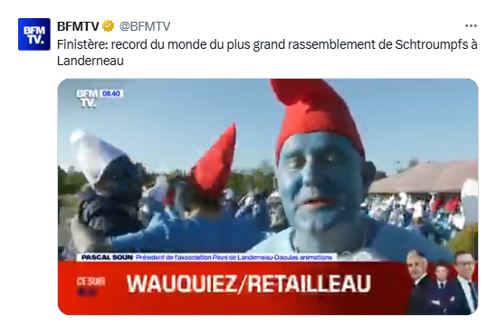 yarGLucy's tweet photo. @BFMTV Les bandeaux BFM font parfois merveilles avec l'image - @BrunoRetailleau @laurentwauquiez
Et quand je pense que le mot inventé par Peyo n'est même pas universel : #schtroumpfs #smurfs #pitufos #schlumpfes #pufet #strunf #smula #smolko ... https://t.co/8rMkIg7XWP