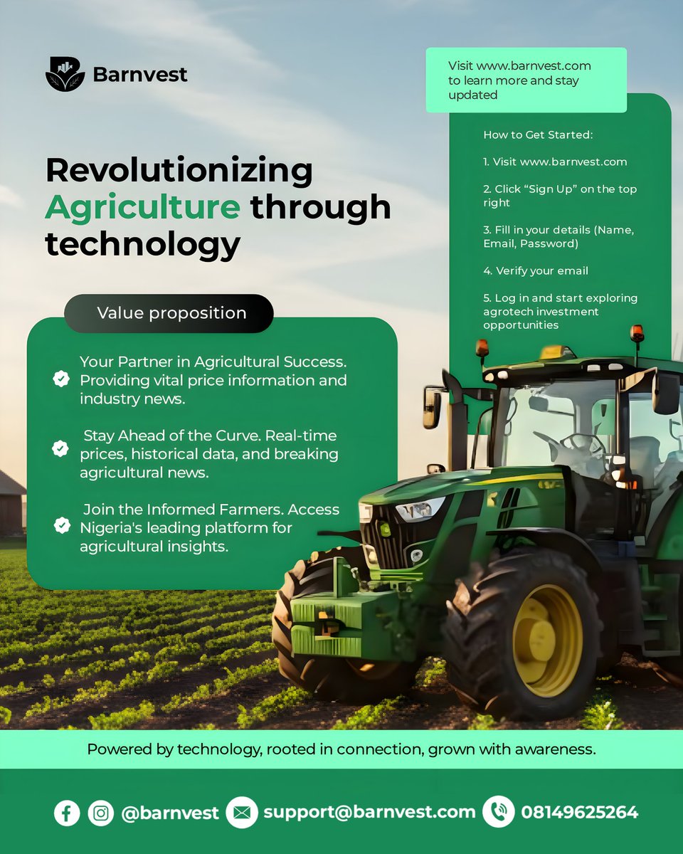 barnvest's tweet photo. Unlock the secrets of the Nigerian farm market. Prices, news, and more! #AgriStartupNG #FarmSmart #PriceDatabase #agriculture #Nigeria https://t.co/okFvLJNGNS