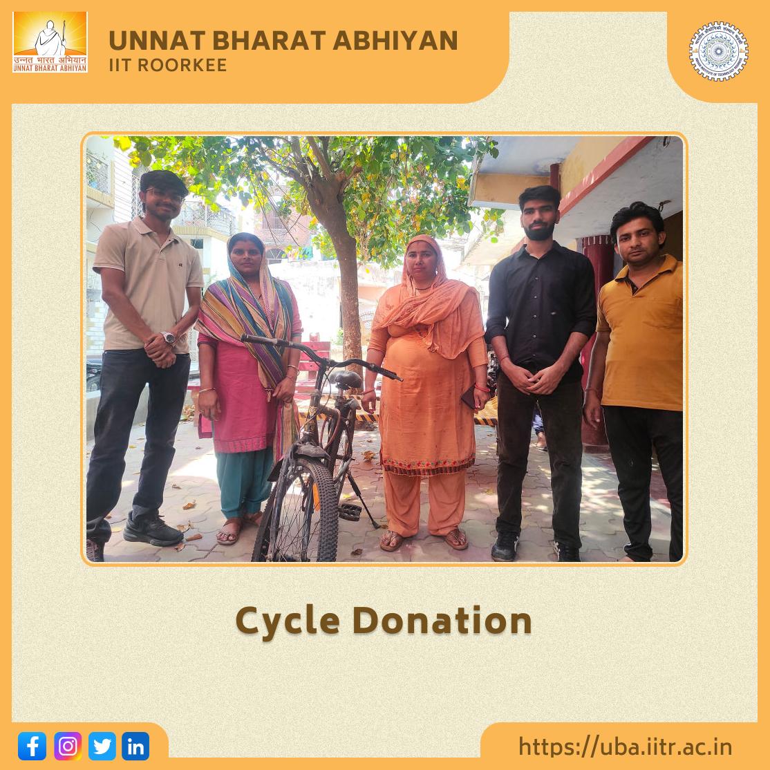uba_iitr's tweet photo. Through the collective efforts of Team UBA, and after securing several permissions and approvals,
we successfully collected cycles from Rajendra Bhawan and 17 girls from Meerpur village received cycles.
@iitroorkee
#UBAMeerpur #CycleDonationDrive #EmpowerHer https://t.co/xRBjFEAr5F
