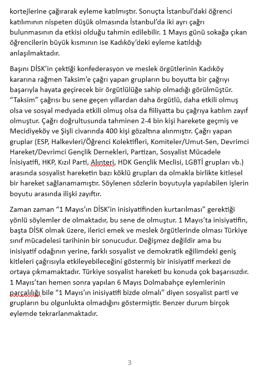 ErturulBilir's tweet photo. "1 Mayıs önemli bir mücadele günü olmakla birlikte uzun dönemli olarak yapılan çalışmaların, sınıf hareketinin, sosyalist hareketin ve kitle hareketinin mevcut durumunun yansımasıdır." https://t.co/qRW4zLeNlz