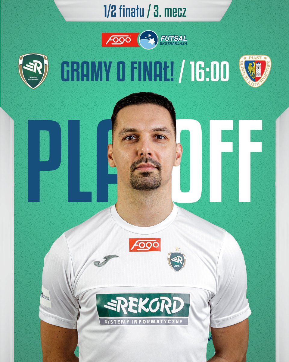Dzisiaj o 𝟏𝟔:𝟎𝟎 decydujące spotkanie z <a href="/piast_futsal/">Piast Gliwice Futsal</a> o awans do finału play-off 🙂 Transmisja w Futsalekstraklasa.tv