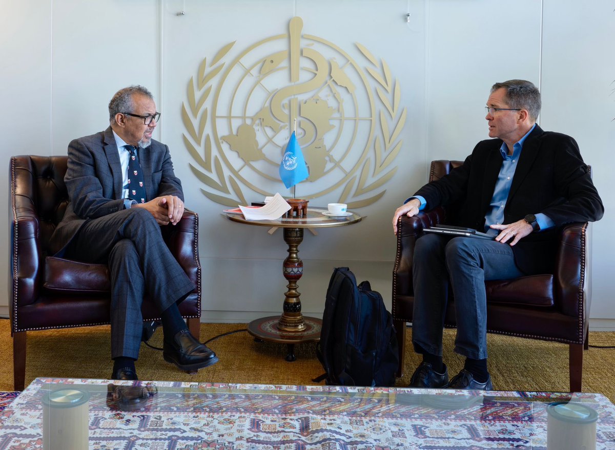 Tedros Adhanom Ghebreyesus (@drtedros) on Twitter photo Always a pleasure to meet with my friend <a href="/jarottingen/">John-Arne Røttingen</a>, <a href="/wellcometrust/">Wellcome</a> CEO. Thanked him for joining us at #WHA78 and for the continued support to <a href="/WHO/">World Health Organization (WHO)</a>'s work to promote, protect and provide #HealthForAll. Always a pleasure to meet with my friend <a href="/jarottingen/">John-Arne Røttingen</a>, <a href="/wellcometrust/">Wellcome</a> CEO. Thanked him for joining us at #WHA78 and for the continued support to <a href="/WHO/">World Health Organization (WHO)</a>'s work to promote, protect and provide #HealthForAll.