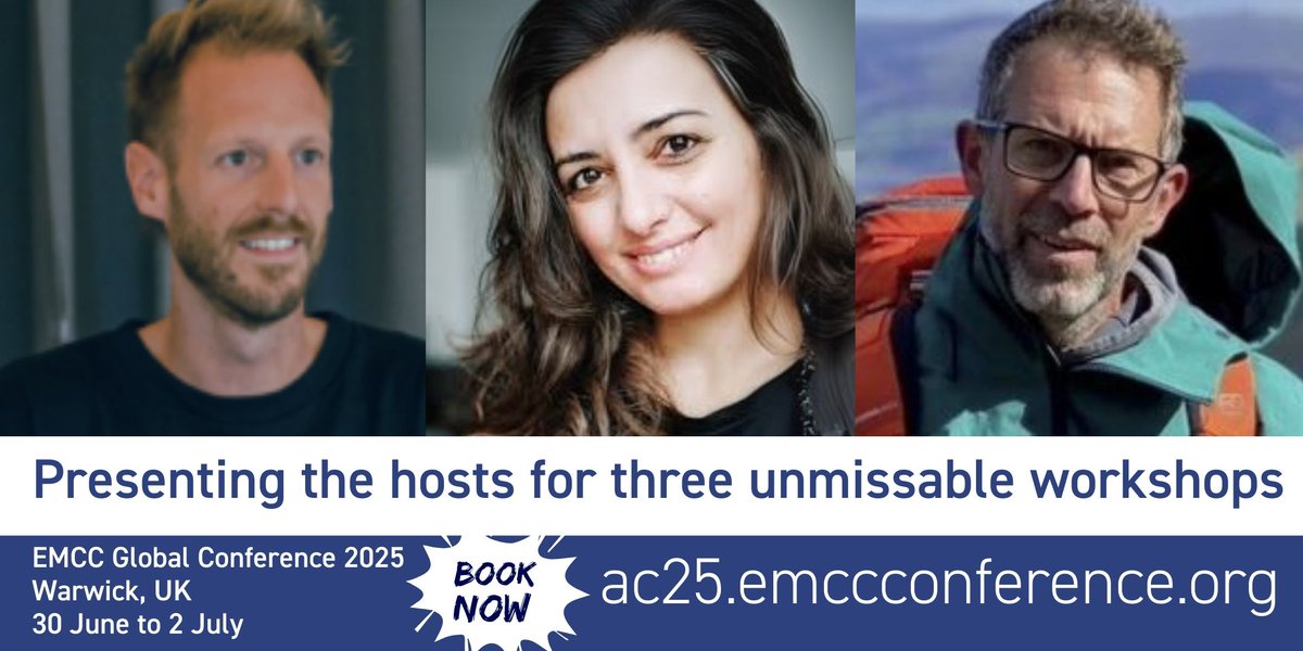 Last chance 25% Early Bird discount for the #EMCCGlobal Conference ends Tue 20 May

Join us from 30 June to 2 July 2025.

Meet our workshop hosts:
Laurens Polfliet
Ana Bernardes
Garry Pratt

Book now: vist.ly/3n4m5q7
#Coaching #Mentoring #Leadership #CPD