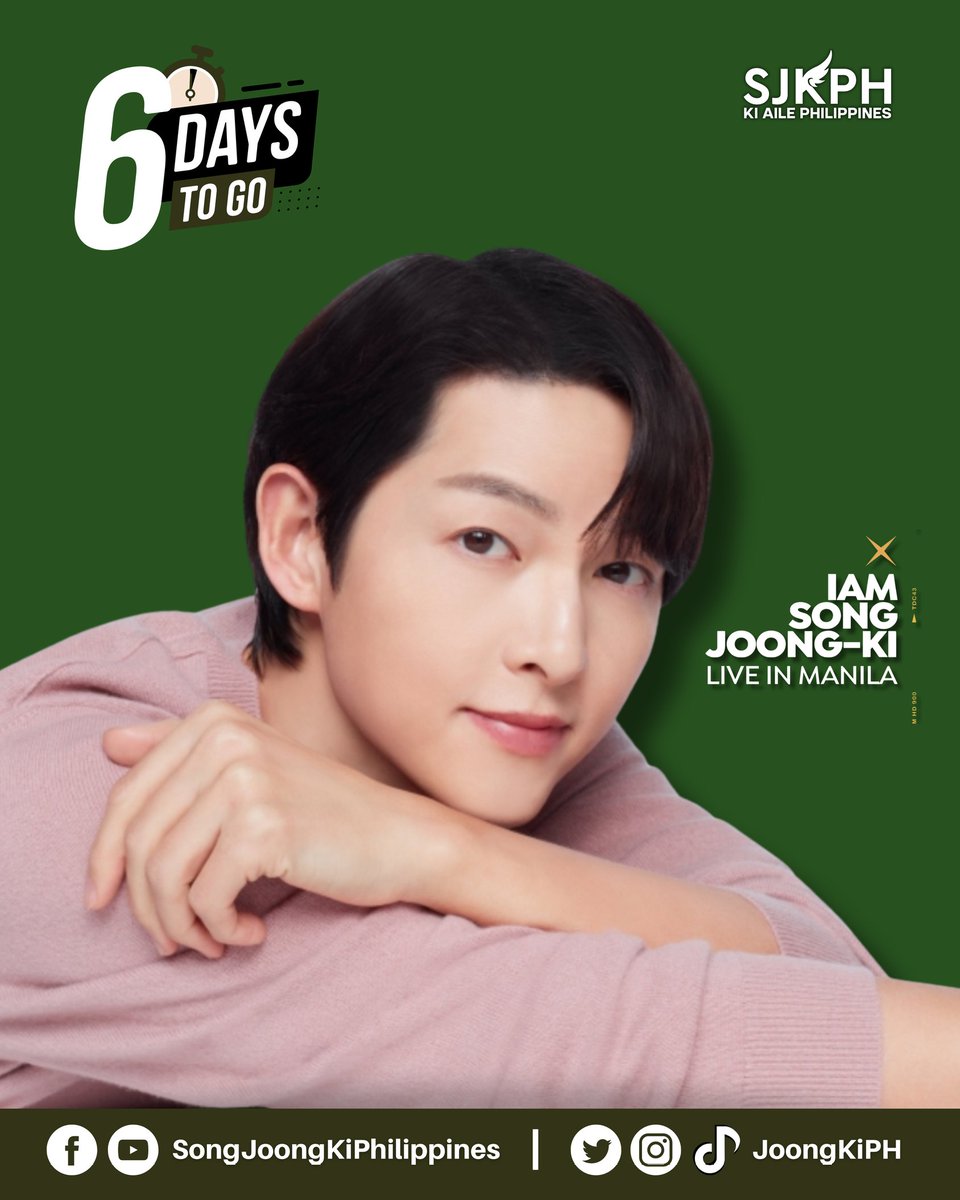 𝟲 𝗺𝗼𝗿𝗲 𝗱𝗮𝘆𝘀 and finally 🥹🤧

Don't forget to join our 𝗙𝗮𝗻 𝗣𝗿𝗼𝗷𝗲𝗰𝘁 Donation Drive for Song Joong Ki's upcoming Brand Fanmeet event, To 𝘿𝙊𝙉𝘼𝙏𝙀, see link below:
➡️ tinyurl.com/SJKPHFanProjec…

🌎 This is also open to 𝐆𝐋𝐎𝐁𝐀𝐋 fans. 

Refer to the link below