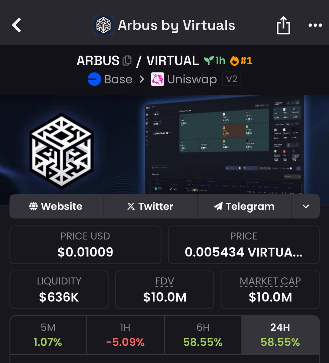 ๐๐๐๐พ๐ง๐ฎ๐ฅ๐ฉ๐ฅท(๐ ๏ธ, โ๏ธ) (@web_crpt) on Twitter photo $ARBUS another successful launch from the <a href="/virtuals_io/">Virtuals Protocol</a> ecosystem.
Pulling crazy figures, if youโve not started gathering points then you should.
Double down Virgens ๐ค! $ARBUS another successful launch from the <a href="/virtuals_io/">Virtuals Protocol</a> ecosystem.
Pulling crazy figures, if youโve not started gathering points then you should.
Double down Virgens ๐ค!