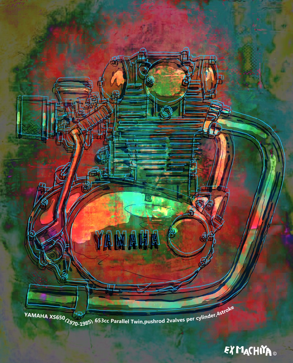「#おまえのエンジンを魅せろ #xs650 」|マチパーのイラスト