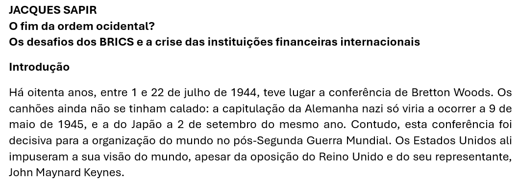 A ordem ocidental vacila.
Os BRICS avançam.
Jacques Sapir <a href="/russeurope/">Jacques Sapir</a>  disseca.
Tradução em curso. Chega neste verão.