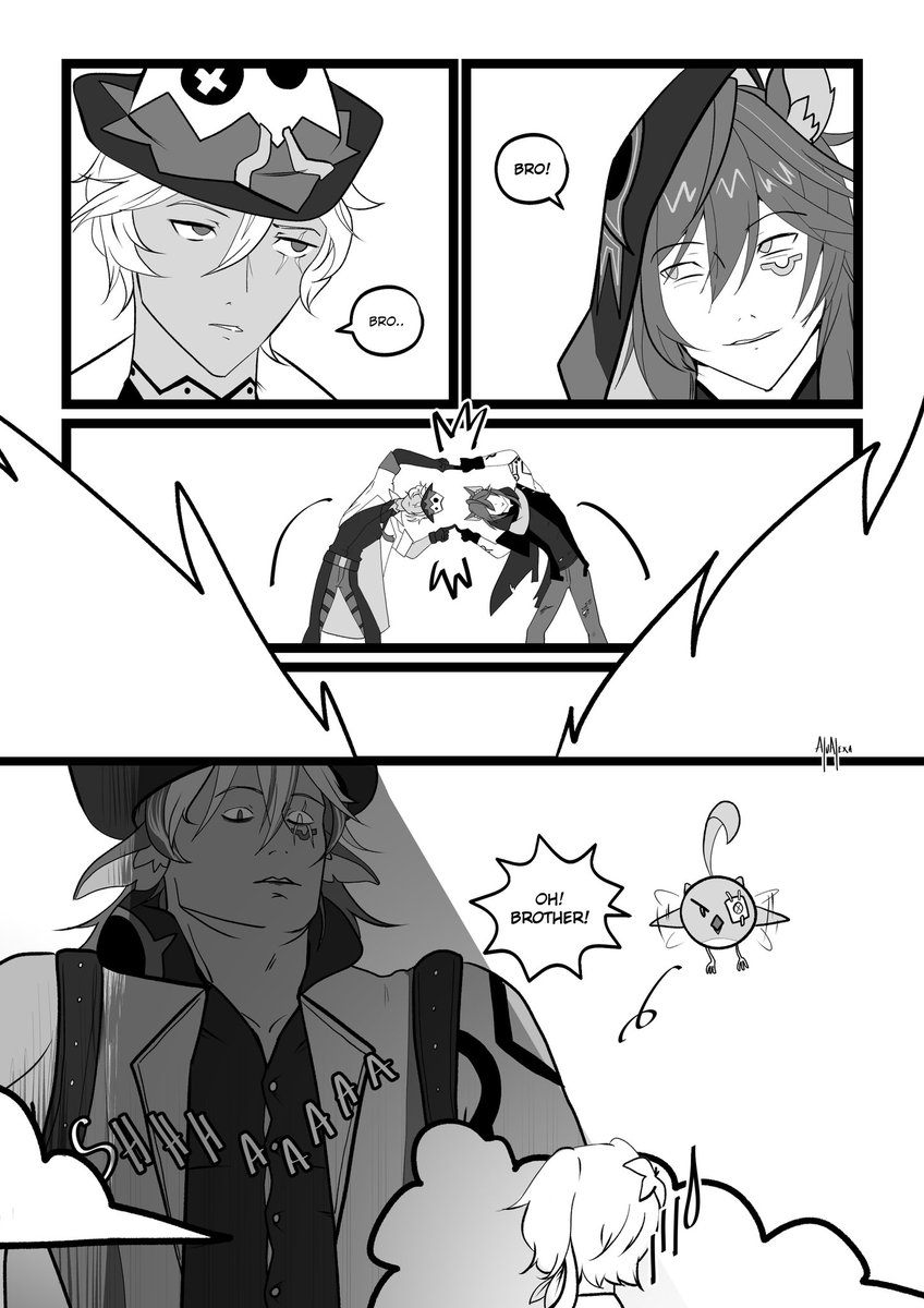 AluAlexaa's tweet photo. Just 2 lil bros 💪
#Genshin #IFA #Ororon #comic https://t.co/SLKvRJan5P
