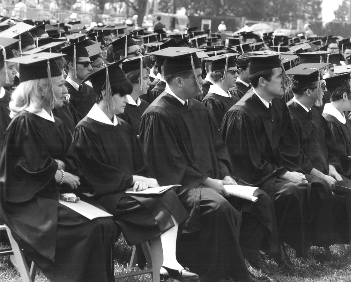 HUSpecColl's tweet photo. The approach of commencement had us feeling a bit nostalgic and that got us looking at some old Nexus yearbook photos. These two from 1967 caught our eye, so we thought weβd share them today. Wishing the best of luck to the @hofstrau Class of 2025! #HofGrad #HofGrad25 #Hofstra https://t.co/oQei9csIal