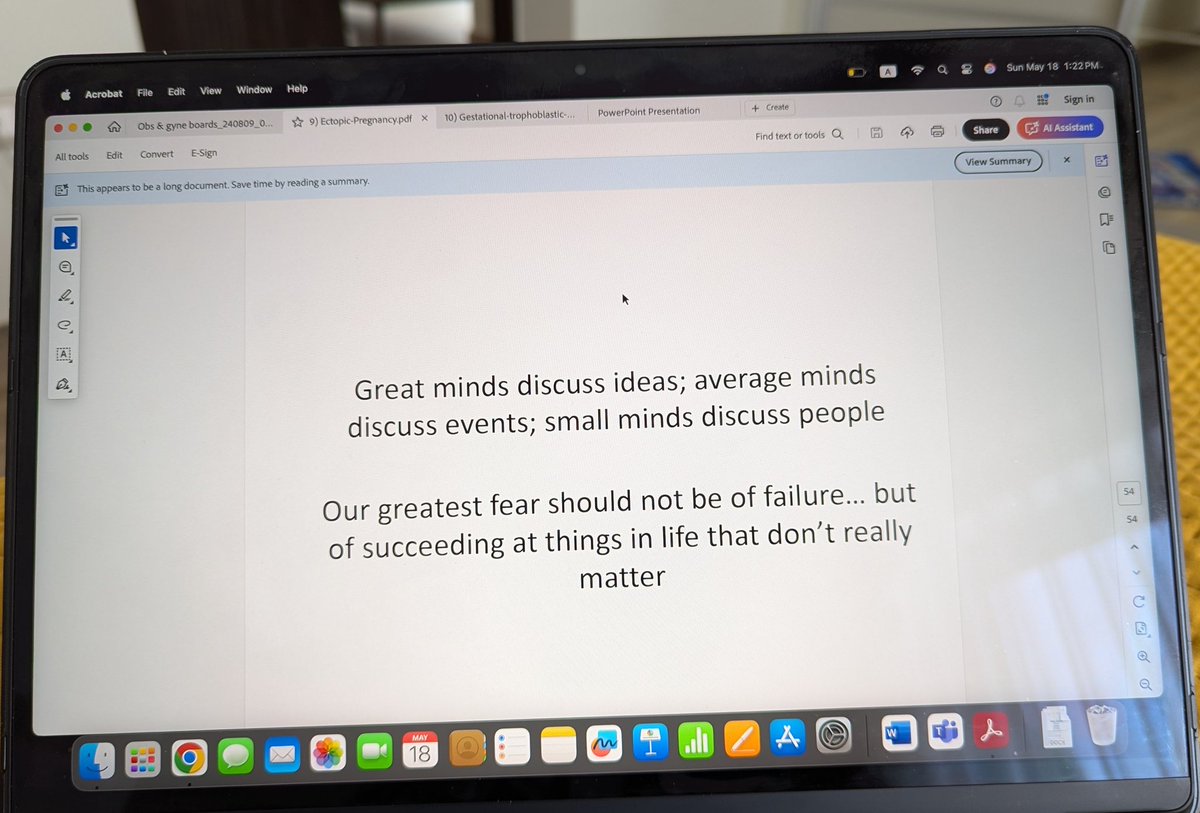 Yazeedalajloun1's tweet photo. The best one yet: 
"Great minds discuss ideas; average minds discuss events; small minds discuss people"
Adds some flavour to the slides when studying 🤓 https://t.co/yVZGrkpOLH