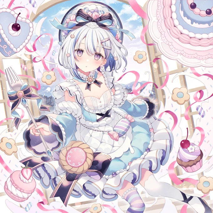 IRIAMイラスト広告『メルティポップ』テーマで再度描かせていただくことになりました今年も是非応援よろしくお願いいたします 