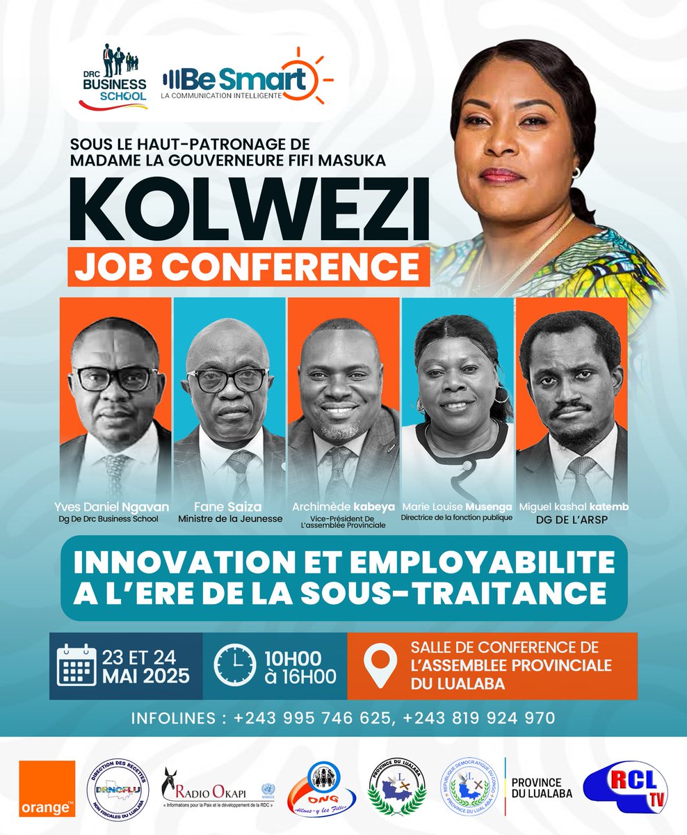 BeSmart_Com's tweet photo. La #KolweziJobConference, c’est du concret !
Deux jours d’échanges pour renforcer l’innovation &amp; l’employabilité des jeunes à l’ère de la sous-traitance.
Rendez-vous les 23 &amp; 24 mai 2025 à Kolwezi.
#Emploi #SousTraitance #Lualaba https://t.co/7hKJ1y9pR6