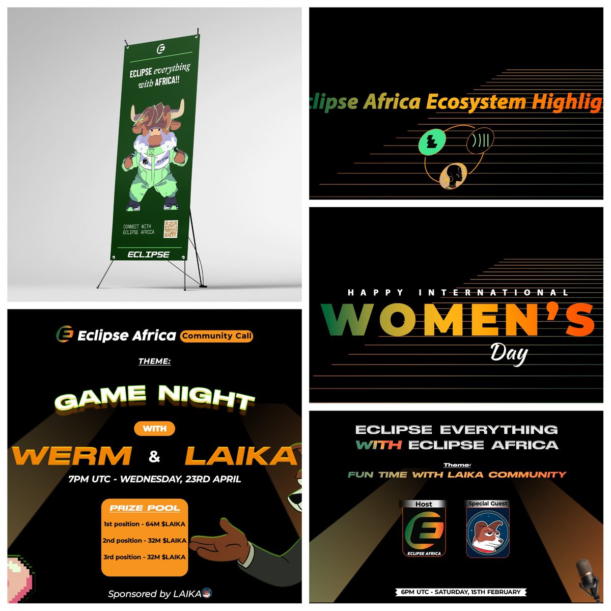 thanniFX's tweet image. I’ve been designing social media posts, banners, and presentations for @Eclipse_Afrika putting in the work behind the scenes
Seeing my designs displayed at the Eclipse Africa event was a proud moment. From digital to physical my work helped shape the visual identity of the event