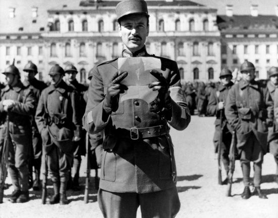 A scene from Stanley Kubrick's first masterpiece, "Paths of Glory," 1957.