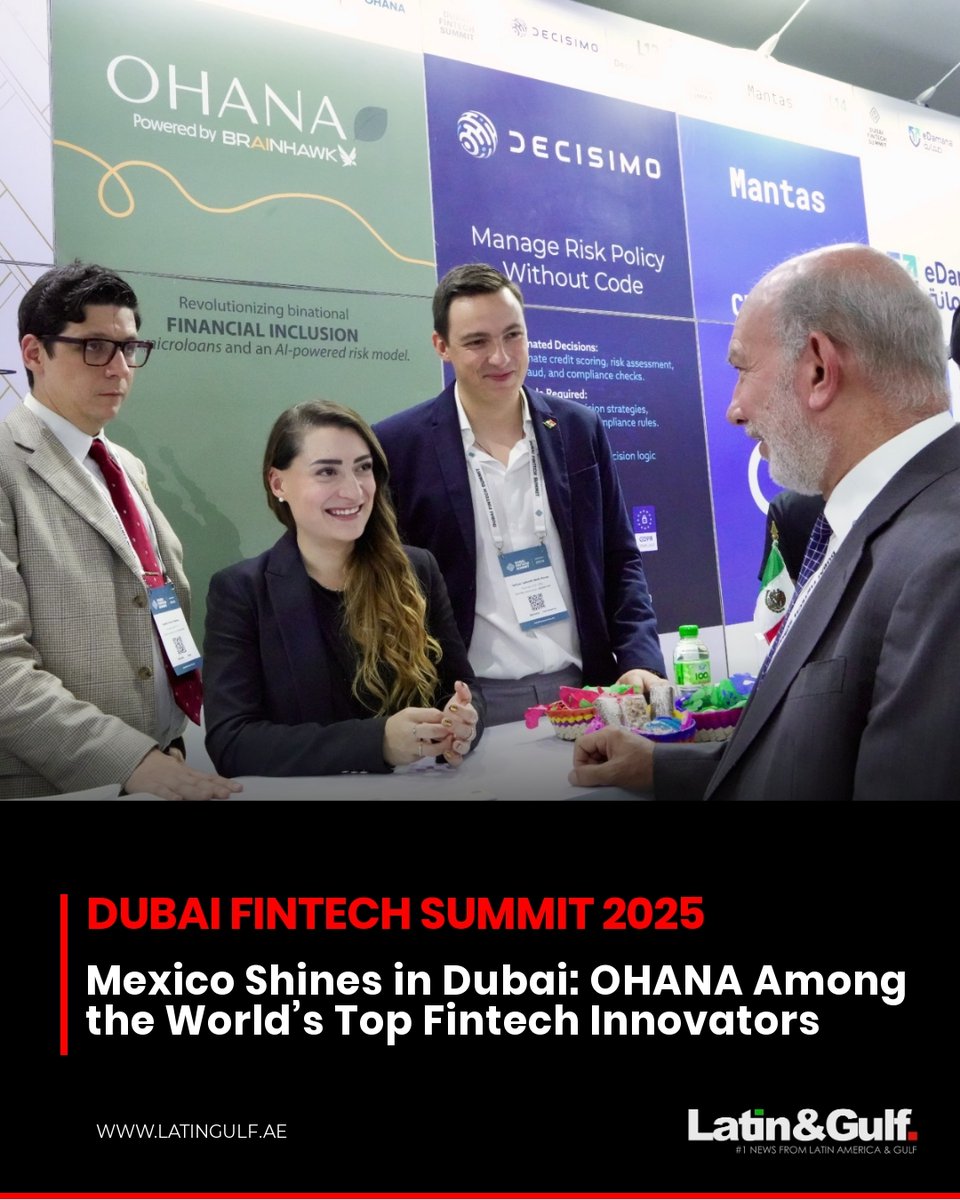 Mexico Shines in Dubai: OHANA Among the World’s Top Fintech Innovator. The Mexican startup focused on financial inclusion for migrants, has secured a place among the 8 global finalists of the Fintech World Cup, on Dubai FinTech Summit 2025.<a href="/EmbaMexEAU/">Embamex Emiratos Árabes Unidos</a> 
latingulf.ae