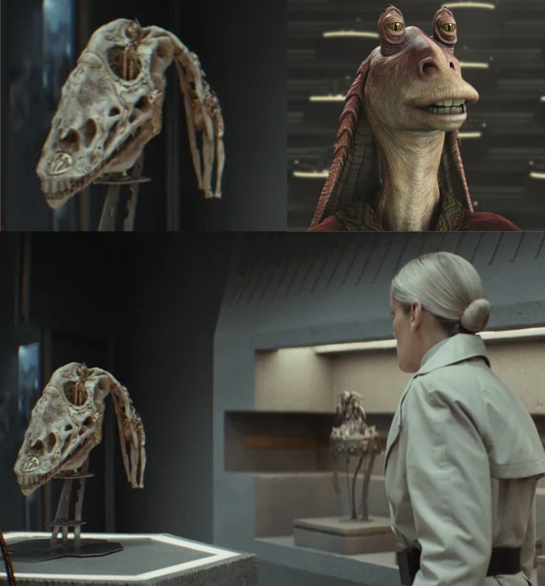 Nathan Messer (@n8mess) on Twitter photo Wait! Was Jar Jar’s skull actually for sale in Luthan’s shop?! How did I miss this.
I knew Andor was dark… but JAR JAR?! 🥺
#Andor Wait! Was Jar Jar’s skull actually for sale in Luthan’s shop?! How did I miss this.
I knew Andor was dark… but JAR JAR?! 🥺
#Andor