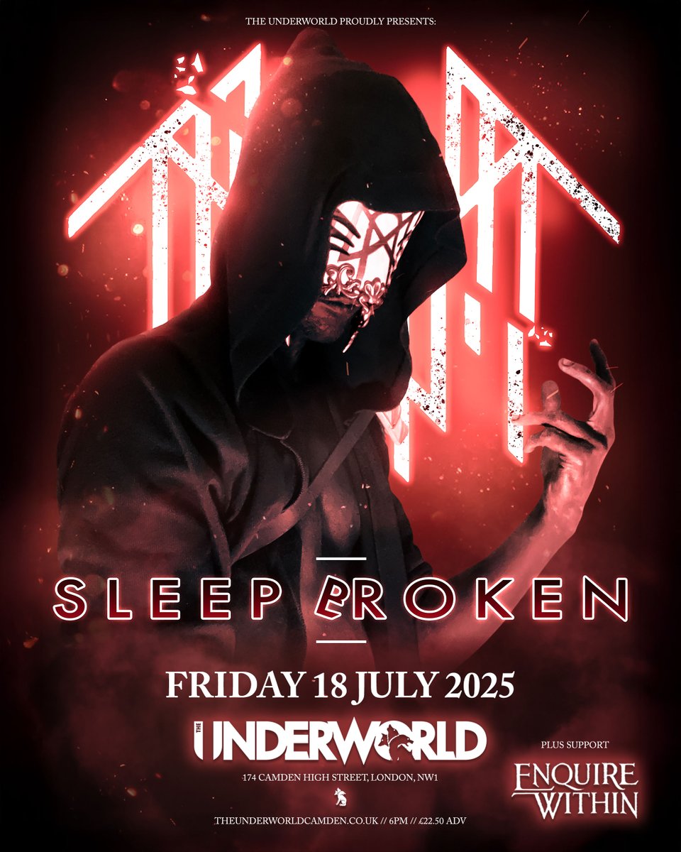 The Underworld (@theunderworld) on Twitter photo Support Addedπ₯ UK metal <a href="/EnquireWithinUK/">Enquire Within</a> to join #SleepBroken - the UK's no. 1 tribute to <a href="/Sleep_Token/">Sleep Token</a>, live at <a href="/TheUnderworld/">The Underworld</a>, Friday 18th July.
ποΈ tinyurl.com/UWsleepbroken
π instagram.com/sleep.broken Support Addedπ₯ UK metal <a href="/EnquireWithinUK/">Enquire Within</a> to join #SleepBroken - the UK's no. 1 tribute to <a href="/Sleep_Token/">Sleep Token</a>, live at <a href="/TheUnderworld/">The Underworld</a>, Friday 18th July.
ποΈ tinyurl.com/UWsleepbroken
π instagram.com/sleep.broken