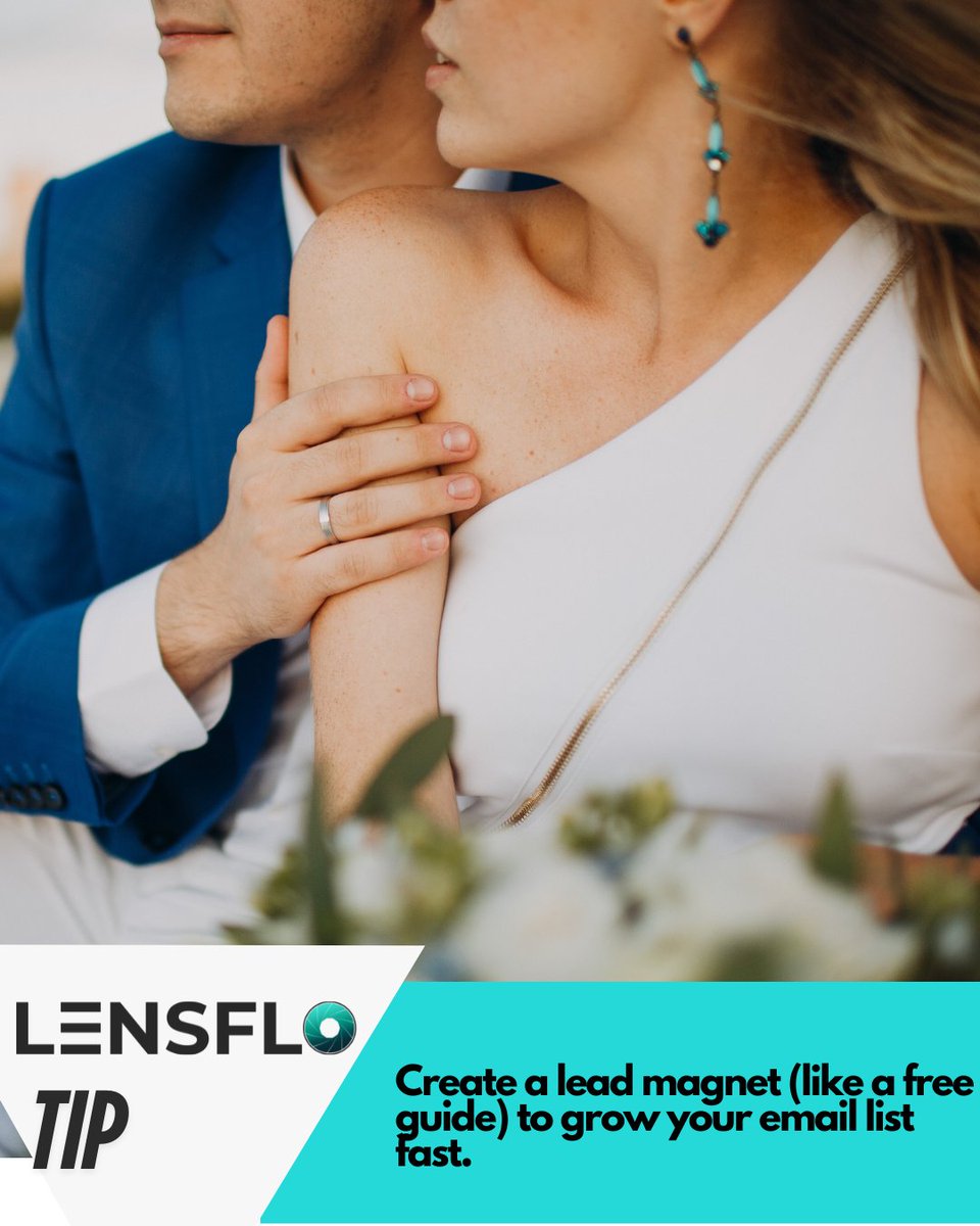 Tired of fighting the algorithm?
Build your email list with a simple lead magnet (outfit guide, posing tips, etc).
Now you’re in control 💥

#PhotographyBusiness #LensFlo #photography #Canon #Nikon #entrepreneur