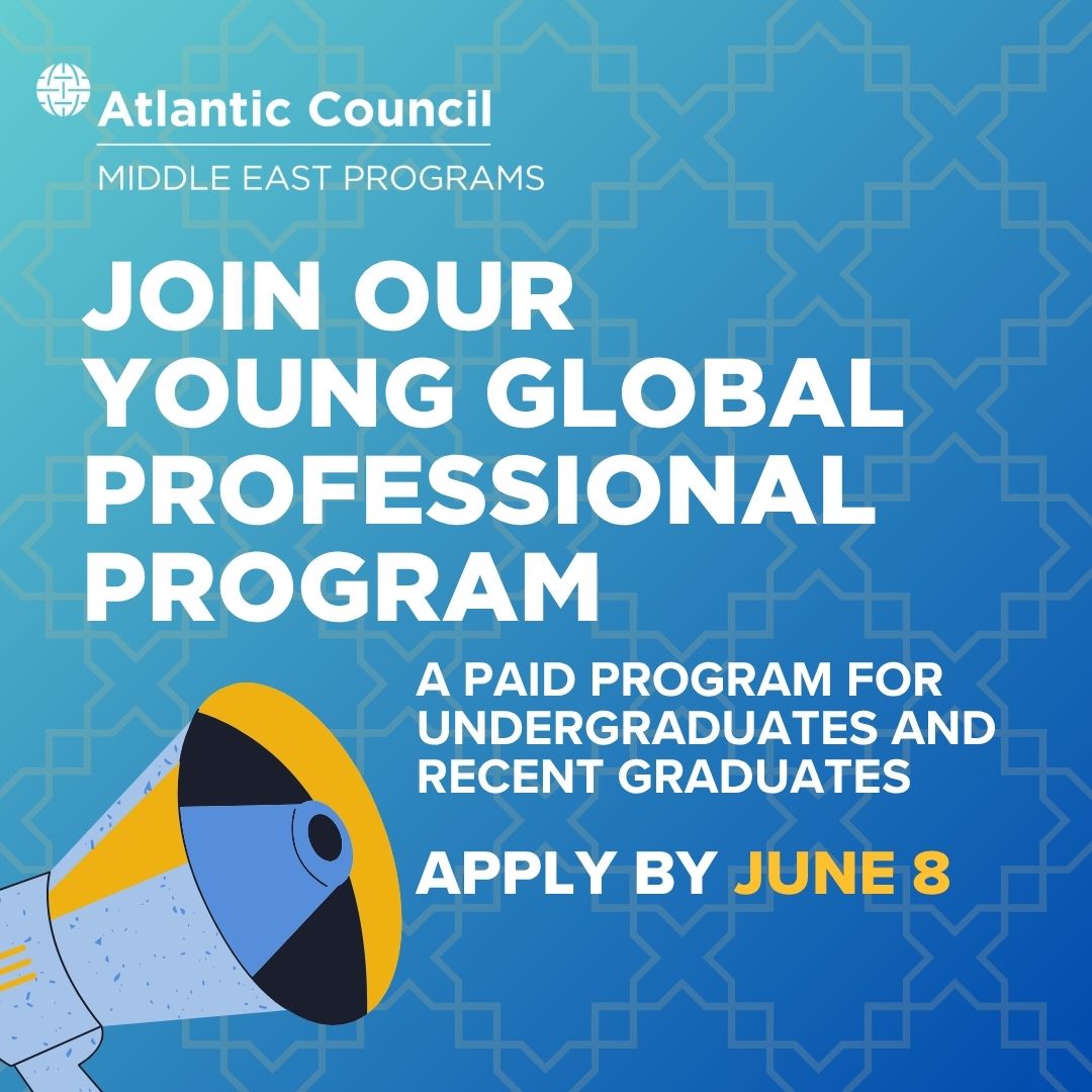 ACMideast's tweet image. 🚨 Undergraduates and recent Grads!
Apply to the Atlantic Council Middle East Initiative’s Young Global Professional Program!
Submit your application by June 8, 2025.