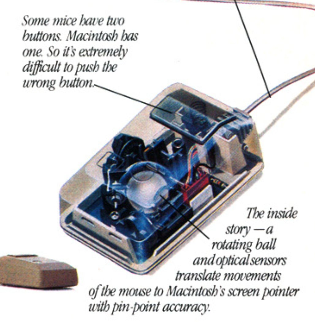 ZigaoW's tweet photo. "Some mice have two buttons. Macintosh has one. So it's extremely difficult to push the wrong button"
--- Macintosh Print Ad 1984 https://t.co/01WhOkCjuu