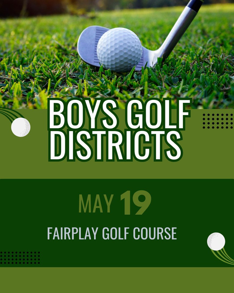 Good luck to our golf team as they head to Fairplay golf course for district golf tomorrow. #piercebluejays