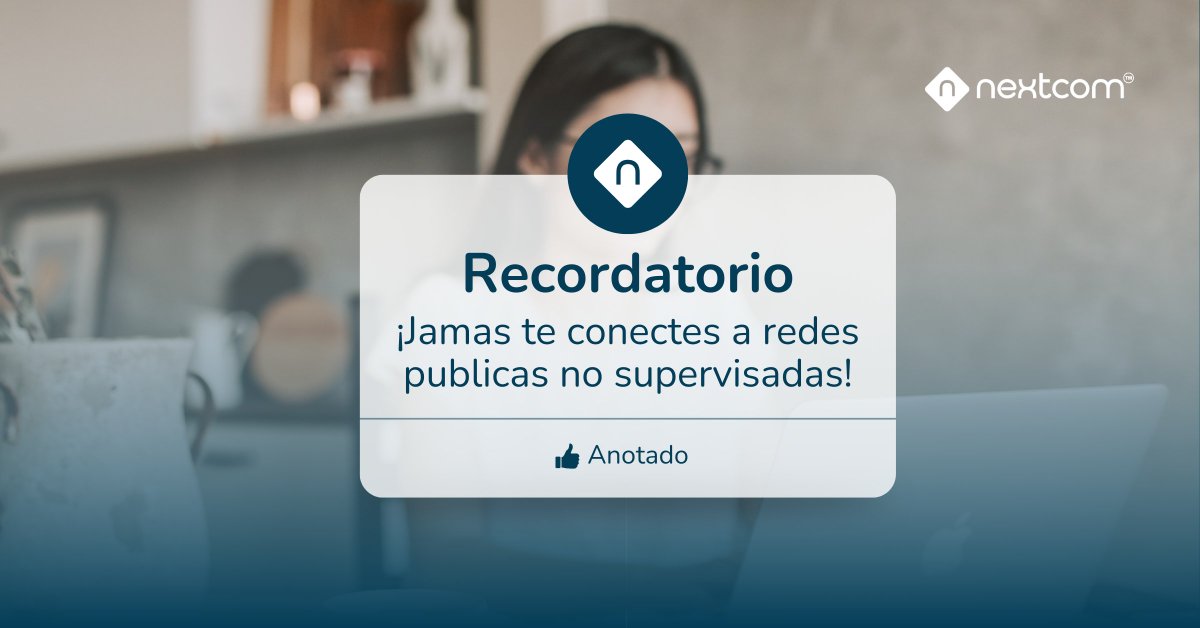 nextcomsystems's tweet image. Cuidado al conectarte a redes públicas🌐
Aunque parezcan inofensivas, muchas redes abiertas pueden ser un puente directo para los ciberdelincuentes.
🔗 nextcomsystems.com/contactanos/
#seguridaddigital #protegetusdatos #nextcom #ciberseguridad
