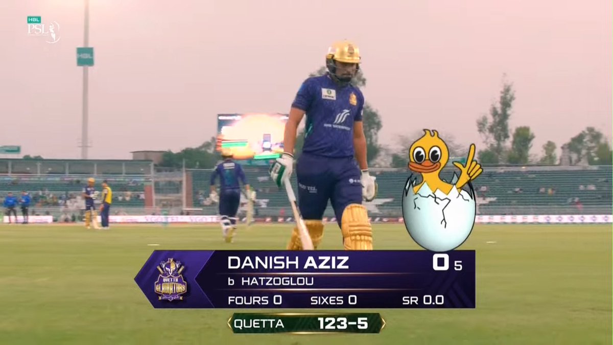 Danish Aziz chops on!

A mistimed drive deflects onto the stumps - Peter Hatzoglou strikes as Quetta lose their 5th wicket.