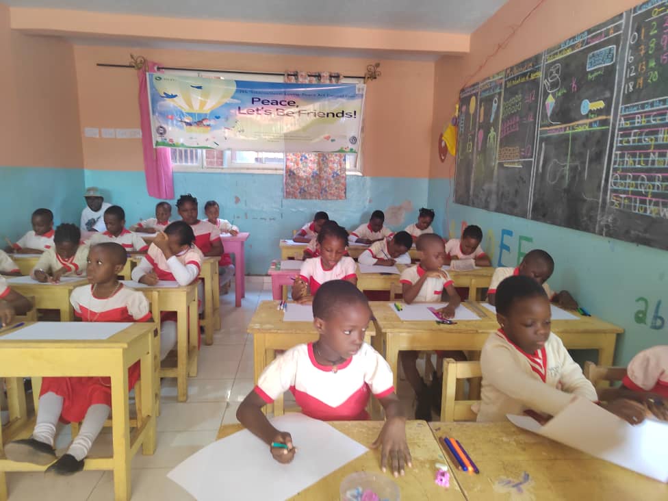 WomenWid's tweet photo. 16/2/25 The International Women Peace Group Peace Art Competition organized by Women In Development For Change @ the Bright Minds School was full of peace and very colourful. The Event Title: Peace, Let's Be Friends! 2025 Theme: What can we do to achieve Peace
#WID4C #Peace https://t.co/8SQAcbpzsO
