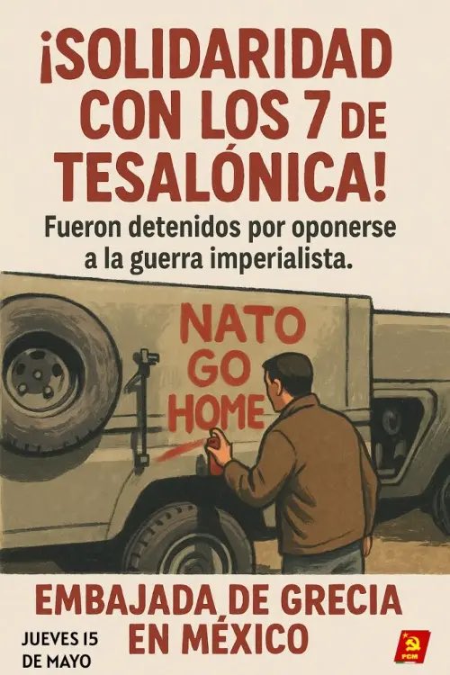 red_salute's tweet photo. Η κατάπτυστη καταδίκη των κομμουνιστών στην Θεσσαλονίκη έχει πάρει διεθνείς διαστάσεις!
Το ΚΚ Μεξικου οργάνωσε παράσταση διαμαρτυρίας στην ελληνική πρεσβεία.
Η αλληλεγγύη είναι το όπλο μας!✊
@comunistamexico https://t.co/FMJqsRu7QZ